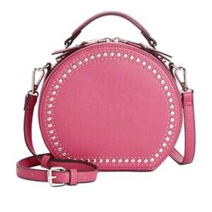 INC International Concepts Circle Rillie Bag Crossbody Pink Grommets New